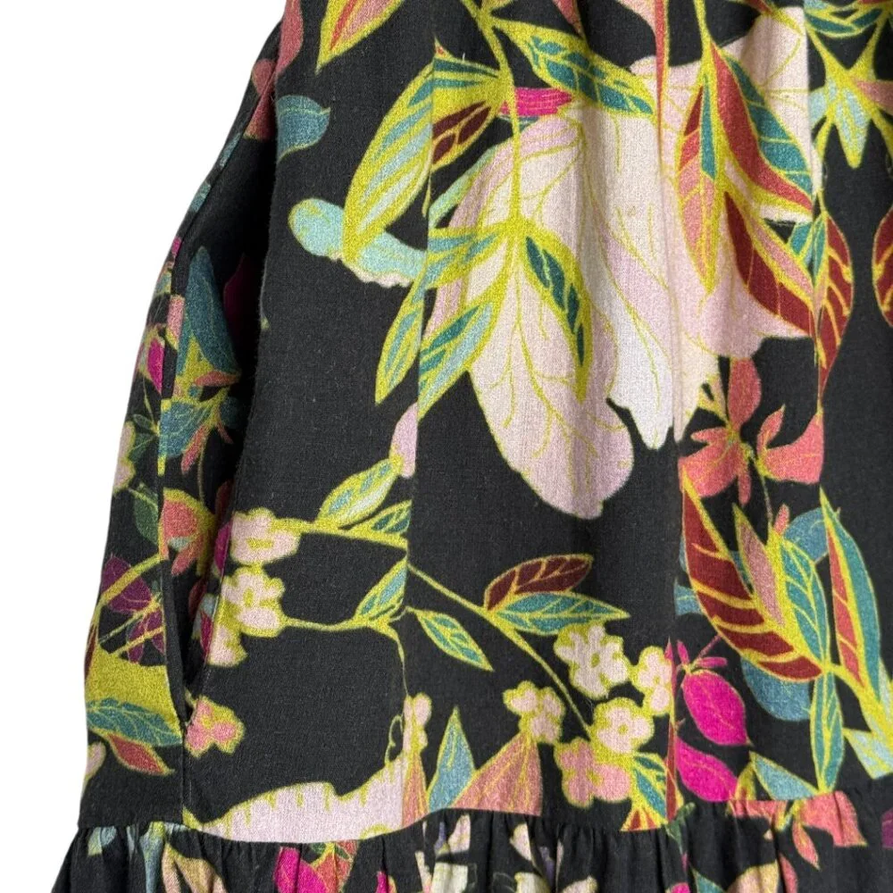 ANTHROPOLOGIE CONDITIONS APPLY MAXI MOODY DARK FLORAL DRESS WHIMSIGOTH BOHO XS - Picture 5 of 9